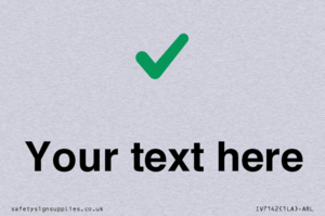 Custom plain background, green tick sign